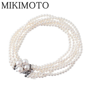 ミキモト ベビーパール ブレスレット 6連 アコヤパール3.0mm K14WG 19.5cm MIKIMOTO【18167】