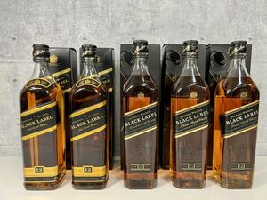 箱付き・未開栓【JOHNNIE WALKER ジョニーウォーカー BLACK LABEL ブラックラベル 700ml×5本】まとめ 黒キャップ ウイスキー 40%