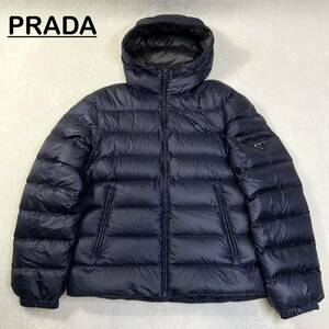 ☆極美品☆ PRADA 三角ロゴ　メタルプレート　超軽量　ダウンジャケット　48号　メンズ