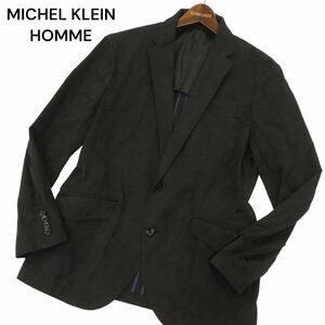 MICHEL KLEIN HOMME ミッシェルクラン オム 通年 【カモフラ 迷彩】 ストレッチ 2B テーラード ジャケット Sz.51　メンズ 黒　C4T02398_3#O