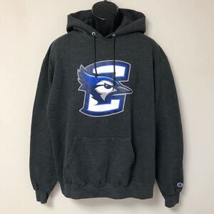 00s/Champion ECO*チャンピオン メンズXL 長袖 スウェットパーカー 裏起毛 トップス クレイトン大学 ブルージェイズ カレッジ USA古着