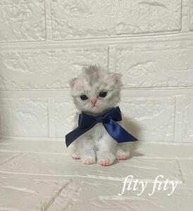 ●fity fity●クマ耳帽子 子猫ちゃん ハンドメイド ぬいぐるみ アートドール テディベア