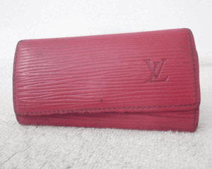 ルイ・ヴィトン　LOUIS VUITTON　エピ　レザー　赤　４連　キーケース