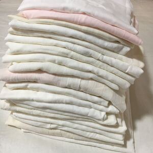 0 着物肌着20枚まとめ売り　半襦袢　素材色々　短い　古布　女性和装　和服用　