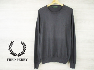 1609c FREDPERRY●イタリア製●グリーンレーベル フレッドペリー＜コットン 丸首 ニット＞XXL BTS 着用ブランド●Ricicli17