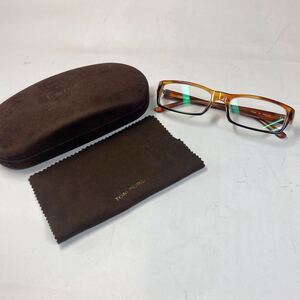 【中古】トムフォード　TOMFORD FT5099 416 54□17-135ブラウンべっこう　ブラック　メガネ　ケース、メガネ拭き付き