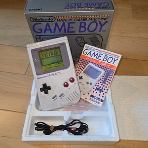 極美品カバー洗浄済み！スクリーンパネル、操作ボタン新品！ Nintendo 任天堂初代ゲームボーイ GAME BOY DMG-01 箱付き