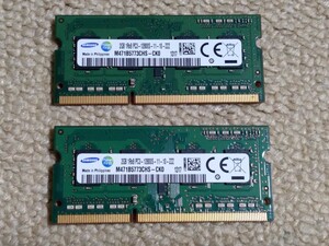 SAMSUNG製 SO-DIMM PC3 12800S 2GB 2枚