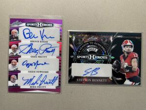 【NFL】2024 Leaf Sports Heroes Bernie Kosar Greg Pruitt Ozzie Newsome Mike Auto 2/6 Stetson Bennett 7/8 Auto Panini 