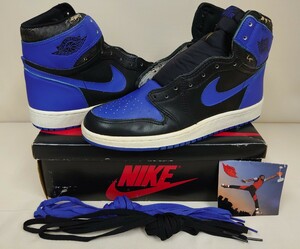 1985年韓国製★NIKE AIR JORDAN HIGH BLACK×R.BLUE DEADSTOCK★ナイキ エア ジョーダン 黒×青 US11 箱付きデッドストック★80Sオリジナル