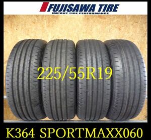 【K364】T0510164 送料無料◆2024年製造 約9部山 アルファード新車外し◆DUNLOP SP SPORT MAX060◆225/55R19◆4本