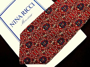 ♪21530D♪状態並品【花 植物 装飾 柄】ニナリッチ【NINA RICCI】ネクタイ