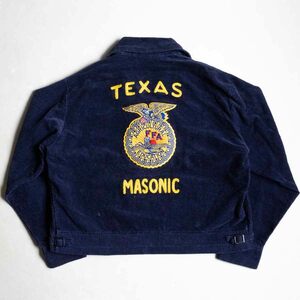 【ビッグサイズ】FFA ファーマーズ ジャケット【ワーク ジャケット】 TEXAS テキサス コーデュロイ 刺繍 古着 u2410091