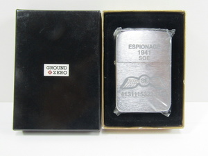 ■■（64）ZIPPO ジッポ オイルライターGround ZERO ESPIONAGE 1941SOE 両面 2002年 紙箱/レプリカ？■■