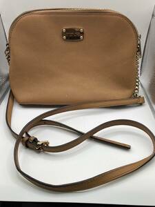 6786 MICHAEL KORS CINDY LG DOME ◆ショルダーバッグ/レザー/BEG/35S6GCPC3L良品