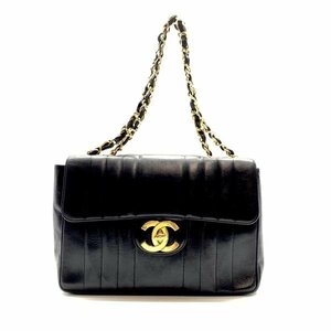 CHANEL シャネル マドモアゼル30 ラムスキン レザー ショルダーバッグ デカココ 黒 ブラック ゴールド金具 レディース 管理RY24000967