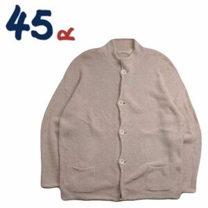 特大4 極美品 好配色 45rpm 蓄熱保温 生成り コットン ニット カーディガン セーター ジャケット メンズ umii908 華夏 2411204