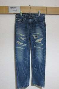 TMT CRUSH REPAIR DENIM STARAIGHT PANTS デニム パンツ S-30 インディゴ TPT-S0803 ティーエムティー