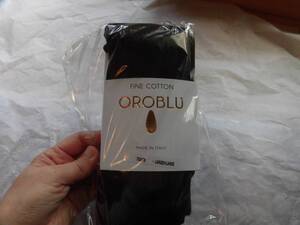 オロブル、OROBLU、FINE　COTTON　綿主体　タイツ　厚手　黒　海外サイズL/XL