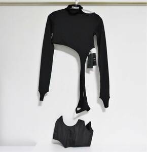 送料無料 定価3.7万 新品 HYEIN SEO LONG SLEEVE WITH CORSET 1 ブラック ヘインソ コルセット ロングスリーブ カットソー 