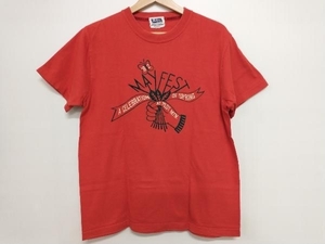 PHERROW’S フェローズ 半袖Tシャツ クルーネック レッド サイズ38 日本製 夏