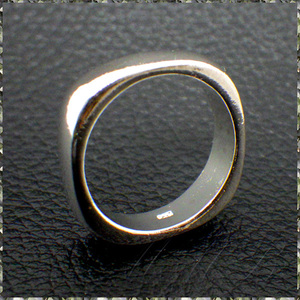 [RING] 925 Sterling Silver Plated Round Square シャイニング ラウンド スクエア シルバー 4.5mm リング 9号 (3.3g)