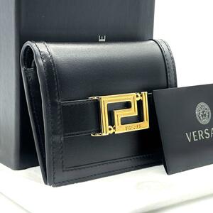 新品未使用◆現行モデル◆VERSACE ヴェルサーチ 二つ折り財布 グレカゴッデス ブラック 黒