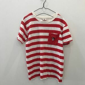 LV352 半袖 ボーダーTシャツ ウォーリーを探せ 赤 白 レディース L