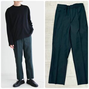 22aw 2022 未使用 NEON SIGN ネオンサイン Straight slacks TW ストレート スラックス テトロンウール パンツ N1599 D.GRN 44 定価29.700円