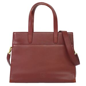 本物 ロエベ LOEWE 2WAY ショルダーバッグ ハンドバッグ ポシェット レザー ボルドー