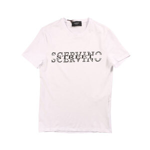 SCERVINO Street ロゴ Uネック半袖Tシャツ TSU012 ホワイト x ブラック XXL 26863wh【S26872】シェルヴィーノ ストリート