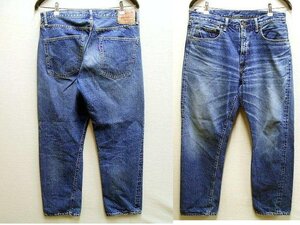 ◇即決[W34]ほぼ未使用品 FLAG SPORT WAREHOUSE FS005 セコハン テーパード 12.5oz 2ND-HAND 加工 フラッグスポーツ デニム パンツ■3330