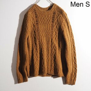 K0968P　▼Maison Margiela メゾンマルジェラ 10▼　16AW アルパカ混 透かし編み ケーブルニット キャメルブラウン S 秋冬 rb mks