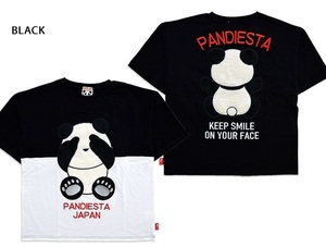 ファーパンダ切替BIGTee◆PANDIESTA JAPAN ブラックXLサイズ 551103 パンディエスタジャパン ビッグサイズ ゆったりめ