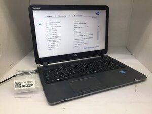 ジャンク/ HP HP ProBook 450 G2 Intel Core i3-5010U メモリ8.19GB ストレージ無し 【K03201】