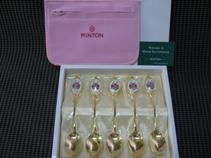 MINTON/ミントン◆ティースプーン 5pcセット◆金仕上げ◆未使用保管品