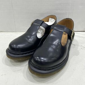 【Dr.Martens ドクターマーチン】POLLEY Tバーシューズ UK6 ブラック レザー 2404oki M