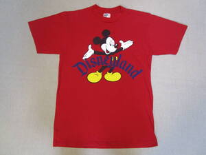 激レア!USA製!90s!ヴィンテージ!即決!DISNEY DESIGNS MICKEY MOUSE ミッキーマウス メンズ 半袖 コットン Tシャツ RED size M