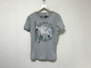 本物ディーゼルDIESELコットンプリント半袖TシャツメンズサーフアメカジミリタリービジネススーツMグレー