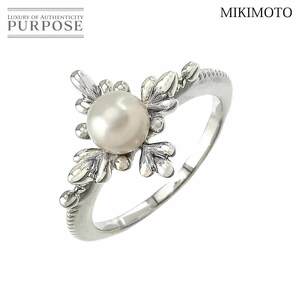 ミキモト MIKIMOTO 9号 リング アコヤ真珠 5.3mm K18 WG ホワイトゴールド 750 パール 指輪 Pearl Ring 90240594