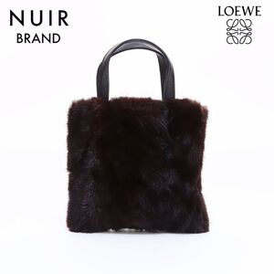 【全品20%OFFクーポン】 ロエベ LOEWE ハンドバッグ ファー ブラック ブラウン