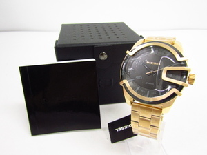 未使用 DIESEL ディーゼル DZ-1949 クォーツ腕時計 ゴールド♪AC20681