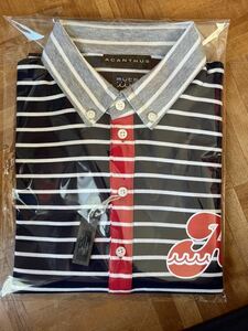 【ACANTHUS(アカンサス) muta Crazy Border B.D Polo ポロシャツ サイズL NAVY×WHITE 完売商品 レア 定価¥19,800