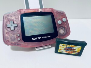 GBA ゲームボーイアドバンス AGB-001 本体+ゲームソフト セット, ポータブルGameboy Advance GBA レトロゲーム 希少動作品 (E-3)