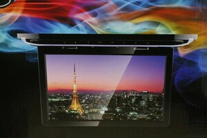 10.2インチ フリップダウン モニター HDMI 動画再生 薄型 LED 液晶 180°開閉　車載用