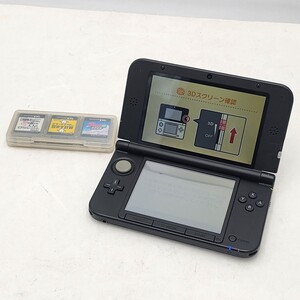 Nintendo ニンテンドー3DS LL SPR-001 本体 ブラック 画面焼けジャンク扱い ソフトおまけ【DL3061】