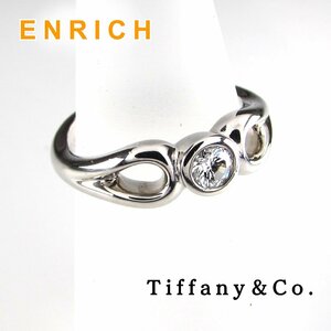 Tiffany&Co. ティファニー オープン ティアドロップ ダイヤモンド リング 1P 指輪 Pt950 プラチナ 8号 #48 / 6928wrpe