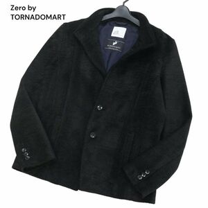 21AW★ Zero by TORNADOMART トルネードマート 秋冬 イタリア製生地★カルゼ モール スタンド ジャケット Sz.XXL　メンズ 黒　I4T00120_1#N