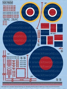 キッツワールド KW148104 1/48 Avro Lancaster General Markings (inc Stencilling RAF Roundels & Walkways)・・・