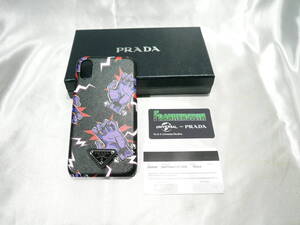 ☆PRADA プラダ サフィアーノ iPhone X　アイホンケース ユニバーサルスタジオ コラボ 美品 フランケン ハンド☆